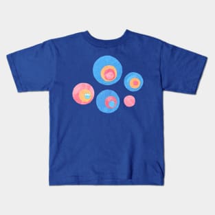 CONCENTRIC CIRCLES WATERCOLOR LAYERD CUTOUTS Kids T-Shirt